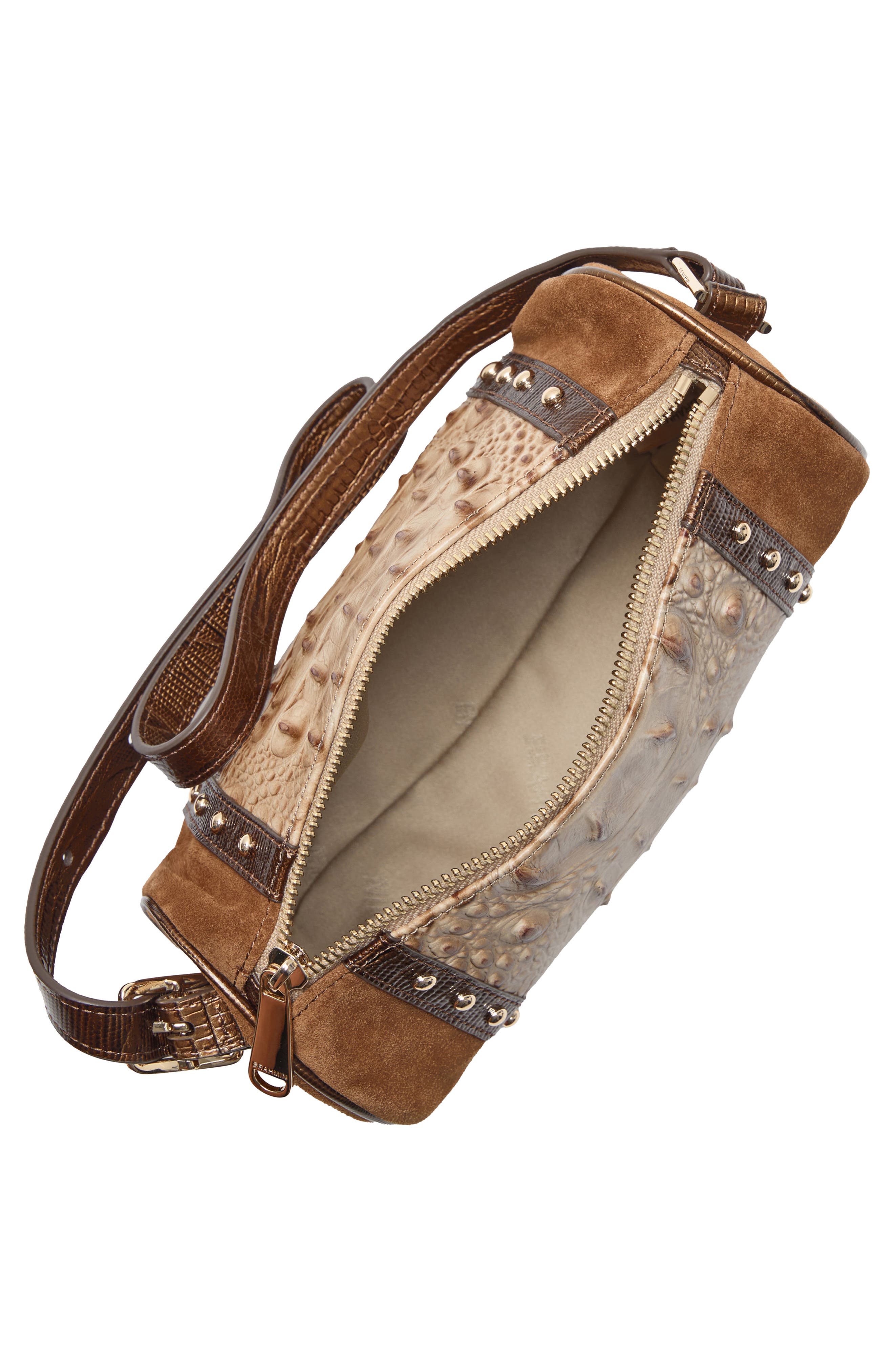 Billie Leather Barrel Bag, Alternate, color, TAUPE ENSEMBLE