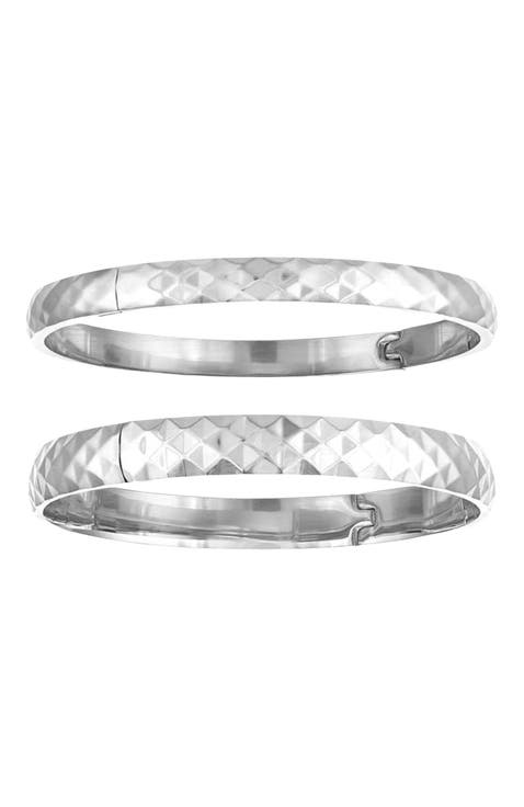 Diamond-cut Polished Bangle Set