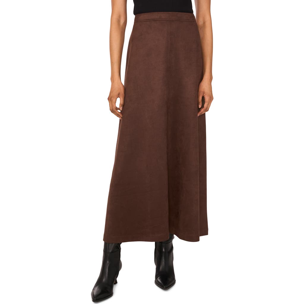 Vince Camuto Faux Suede A-line Maxi Skirt In Brown