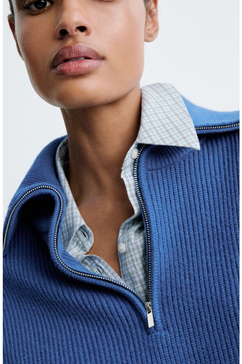 Quarter Zip Sweater, Alternate, color, VIBRANT BLUE