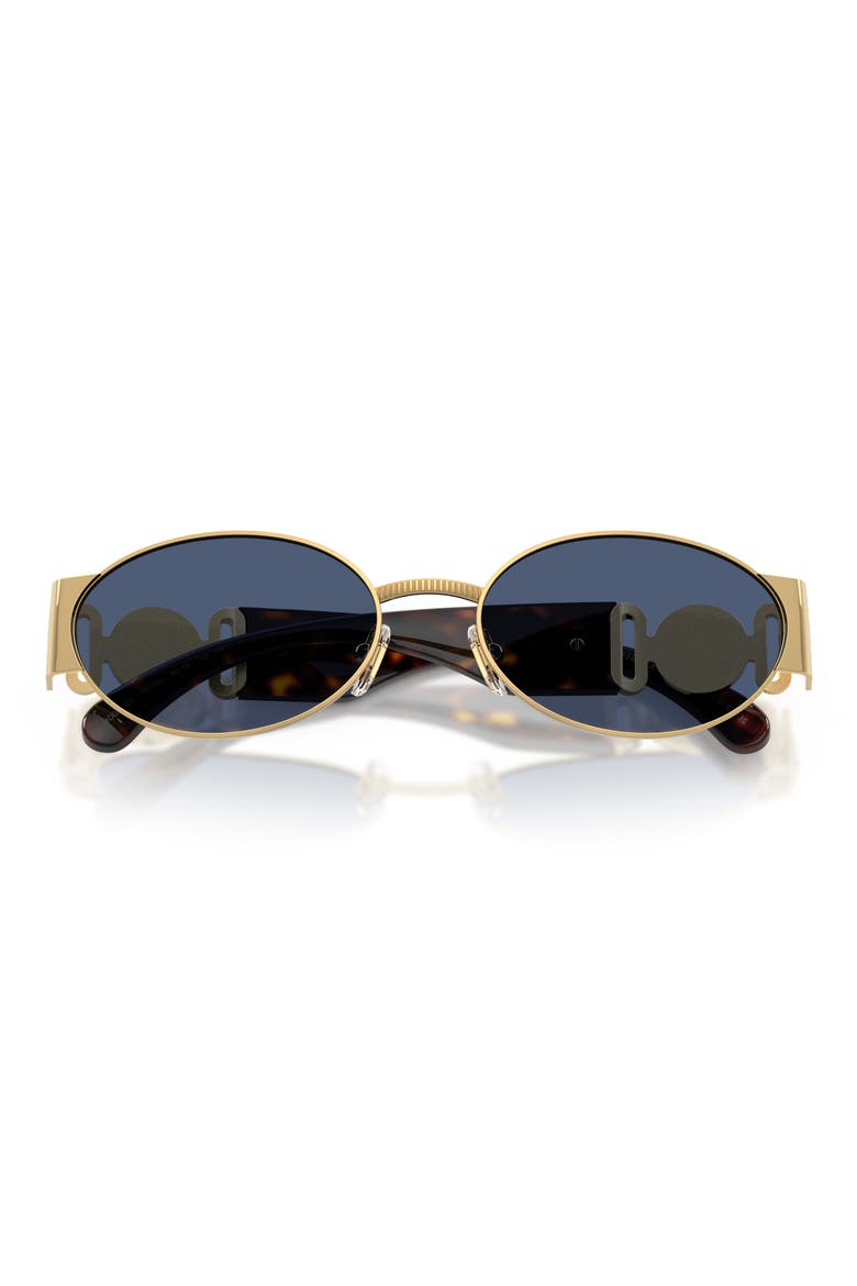 56mm Oval Sunglasses, Alternate, color, GOLD / DARK BLUE