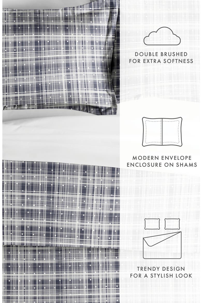 IENJOY HOME Premium Ultra Soft Polka Dot Pattern 3-Piece Duvet Cover Set, Alternate, color, NAVY