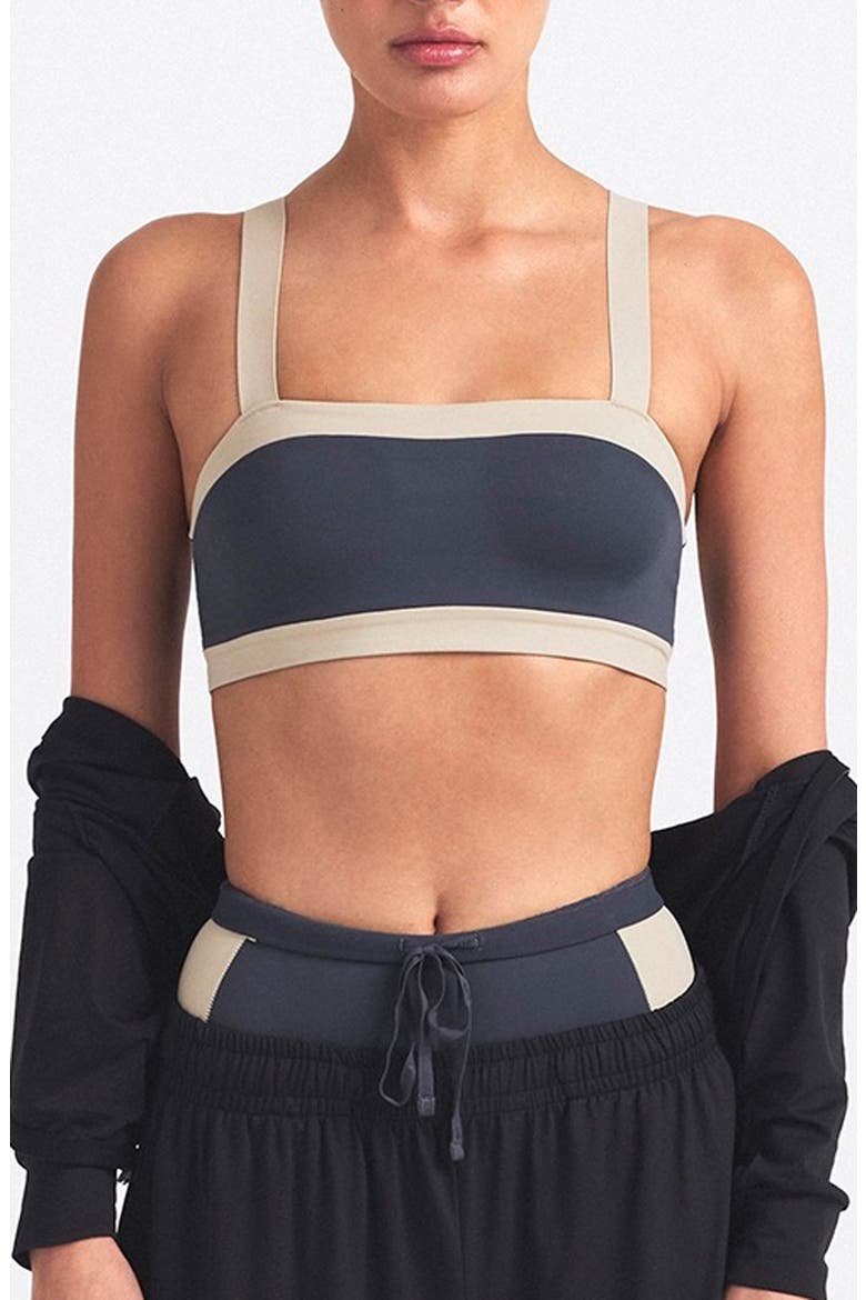 Straight Neck Sports Bra, Main, color, DEEP ROYAL/ STONE