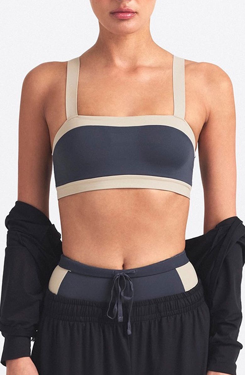 NikeSKIMS Straight Neck Sports Bra, Main, color, Deep Royal/ Stone