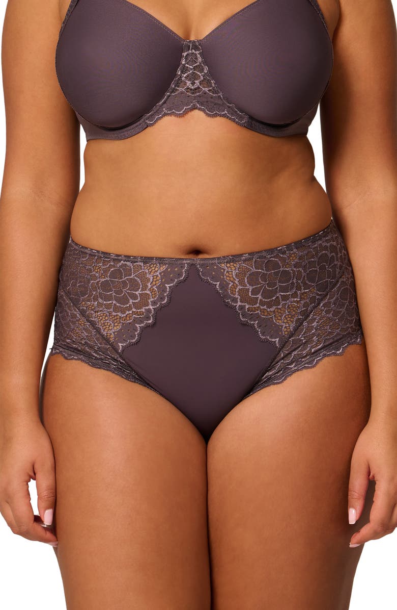 Simone Perele Caresse Underwire Minimizer Bra, Alternate, color, Graphite Grey