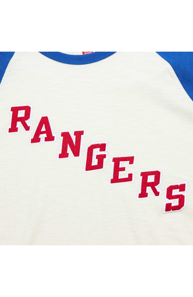 Mitchell & Ness Men's Mitchell & Ness Cream New York Rangers Legendary Slub Vintage Raglan Long Sleeve T-Shirt, Alternate, color, 