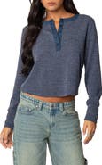 EDIKTED Ruth Waffle Knit Henley