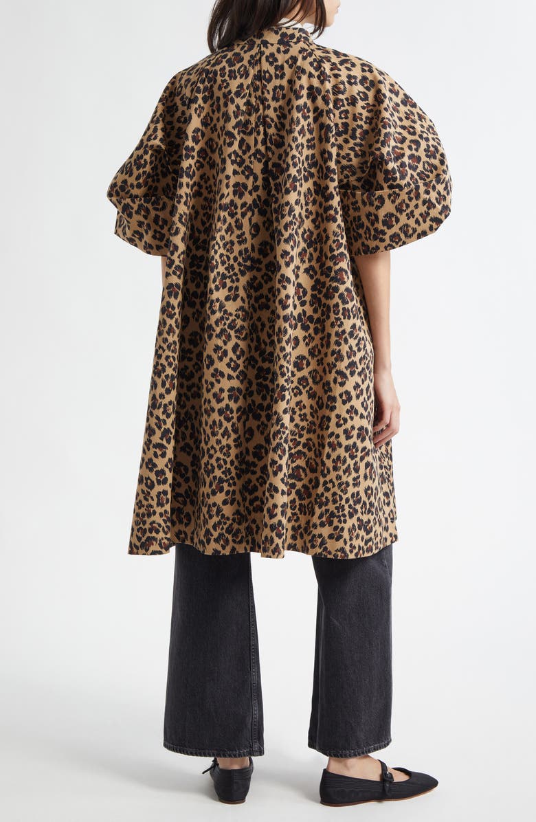 MILLE Josephine Gathered Sleeve Cotton Coat, Alternate, color, Cheetah