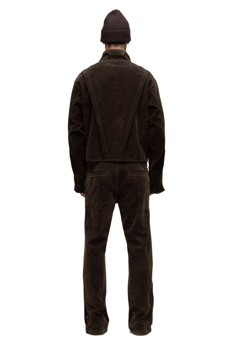 Faux Suede Jacket, Alternate, color, DARK BROWN