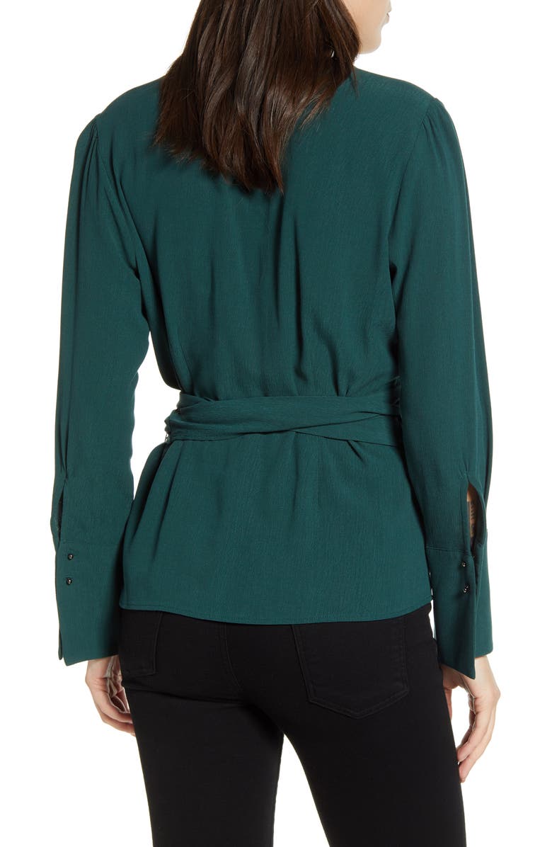 Chelsea28 Long Sleeve Wrap Blouse, Alternate, color, 