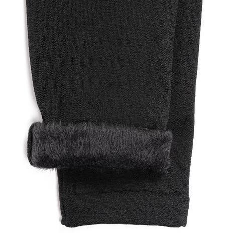 Muk Luks High Waisted Fur Lined Leggings In Black