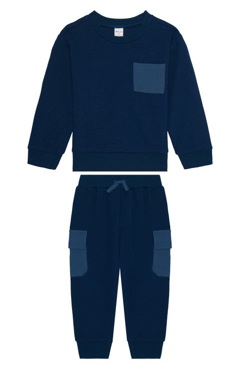 Kids' Ribbed Sweatshirt & Joggers Set (Toddler & Little Kid)