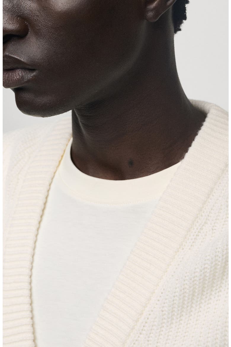 Relaxed Fit Chunky Knit Cardigan, Alternate, color, OFF WHITE