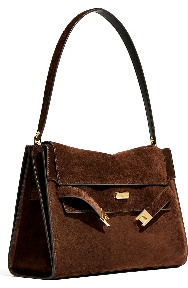 Tory Burch Large Lee Radziwill Suede Shoulder Bag, Alternate, color,