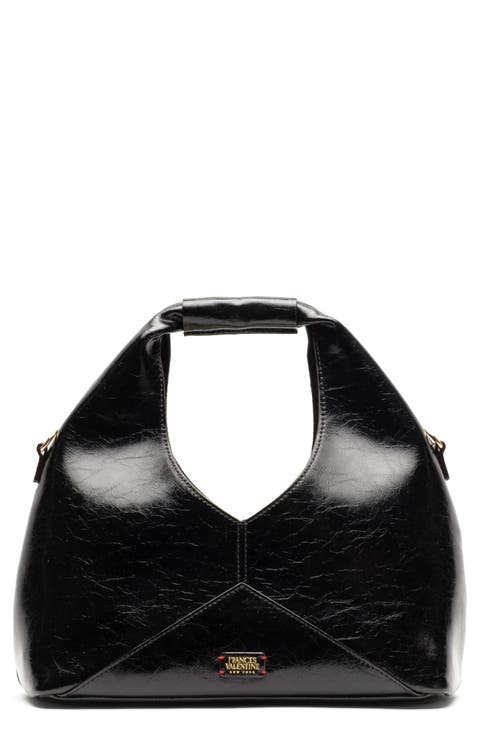 Crescent Crinkled Leather Tote