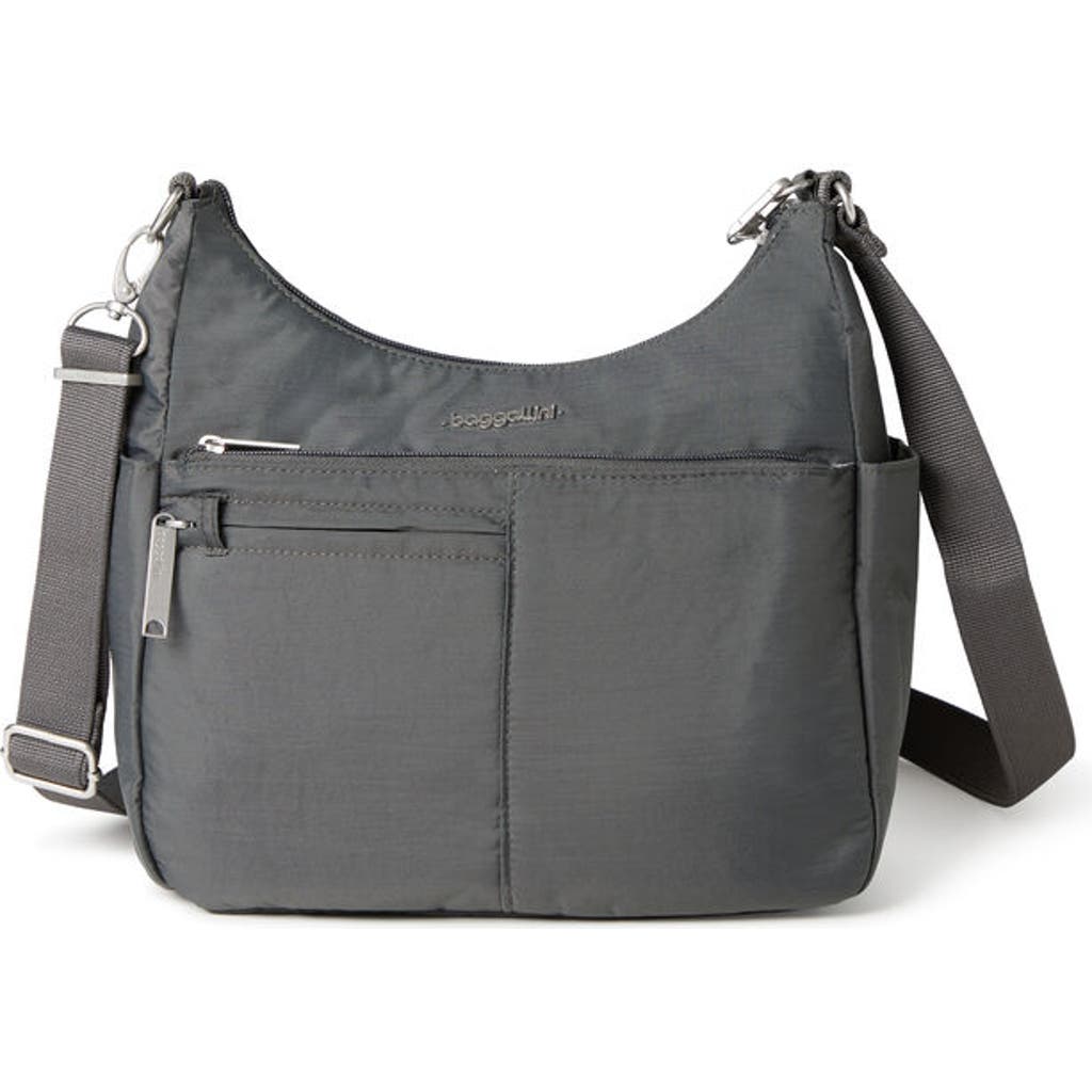 Baggallini Securtex Anti-theft Free Time Crossbody Bag In Gray