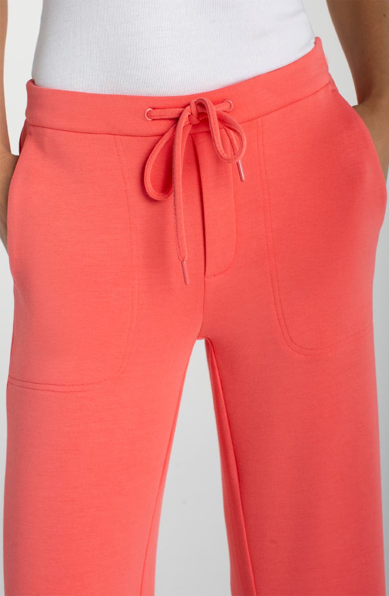 Liverpool Los Angeles Crop Wide Leg Sweatpants, Alternate, color, Sunset Coral