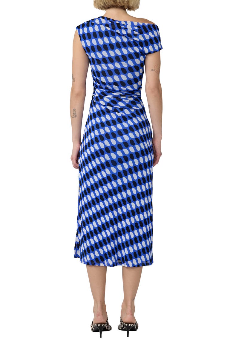 Wittrock One-Shoulder Dot Print Mesh Dress, Alternate, color, JELLY DOT AQUARIUS