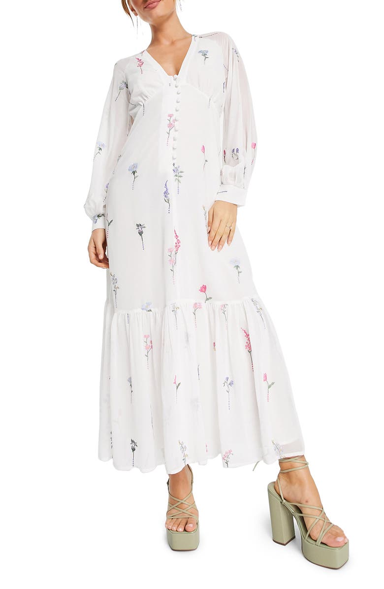 asos embroidered floral dress ASOS EDITION blouson sleeve floral embroidered maxi dress with open ba –  VinNews Recommendations