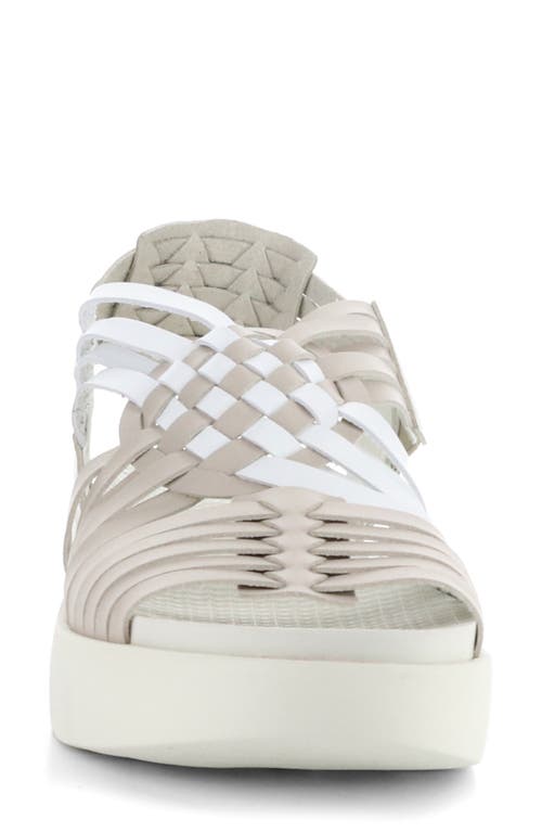 Bos. & Co. Rizer Strappy Platform Sandal In Beige/white Leader