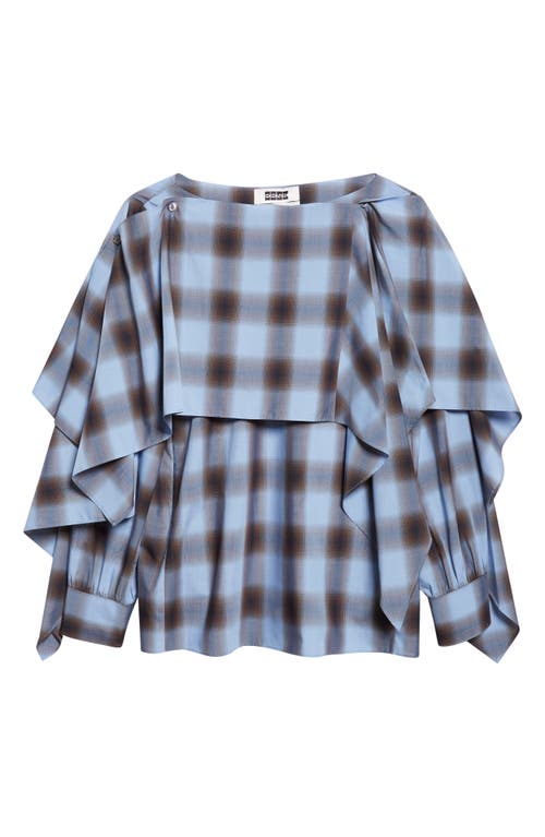 Eenk Check Transformable Layered Top In Blue