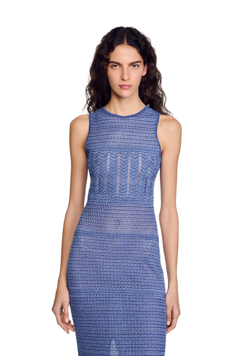 SANDRO Knit midi dress, Alternate, color,