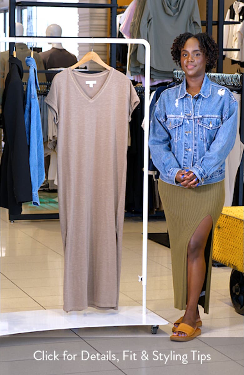 Cotton V-Neck Maxi Dress
