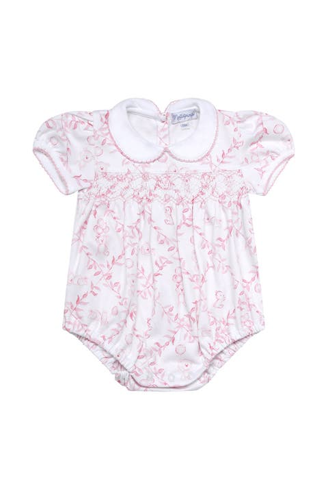 Pink Bears Trellace Smocked Bubble - Baby