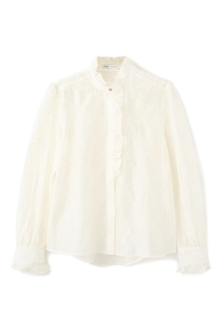 Floral Embroidery Woven Shirt, Alternate, color, ECRU