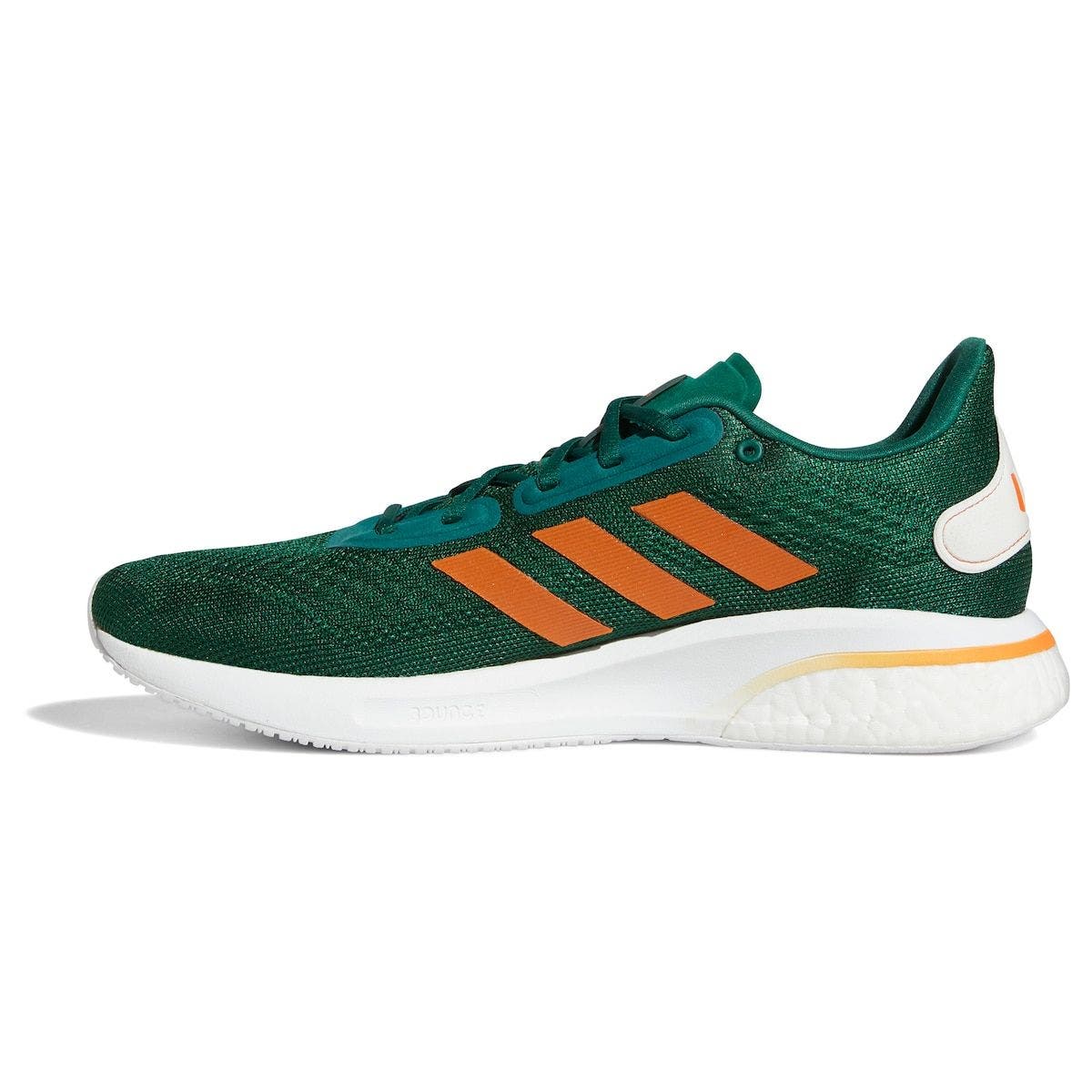 adidas Green/Orange Miami Hurricanes Supernova Shoe, Alternate, color, 