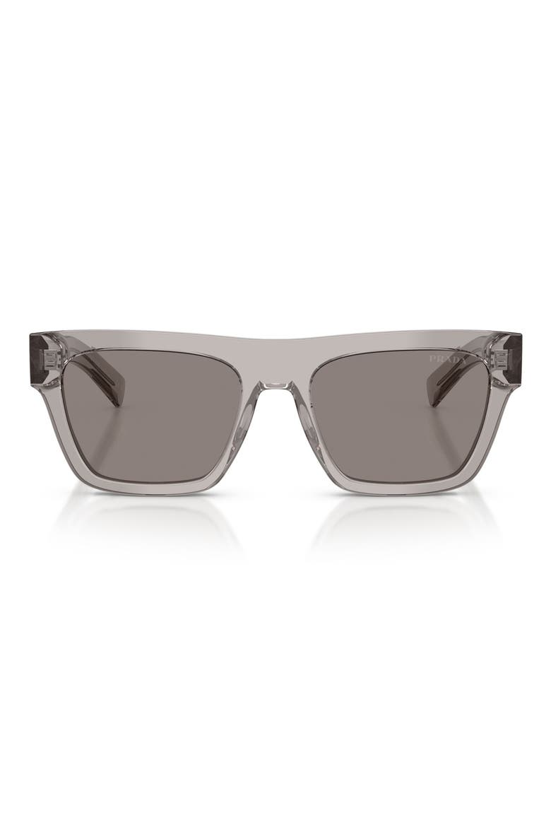 54mm Rectangular Sunglasses, Main, color, GREY TRANSPARENT / DARK GREY
