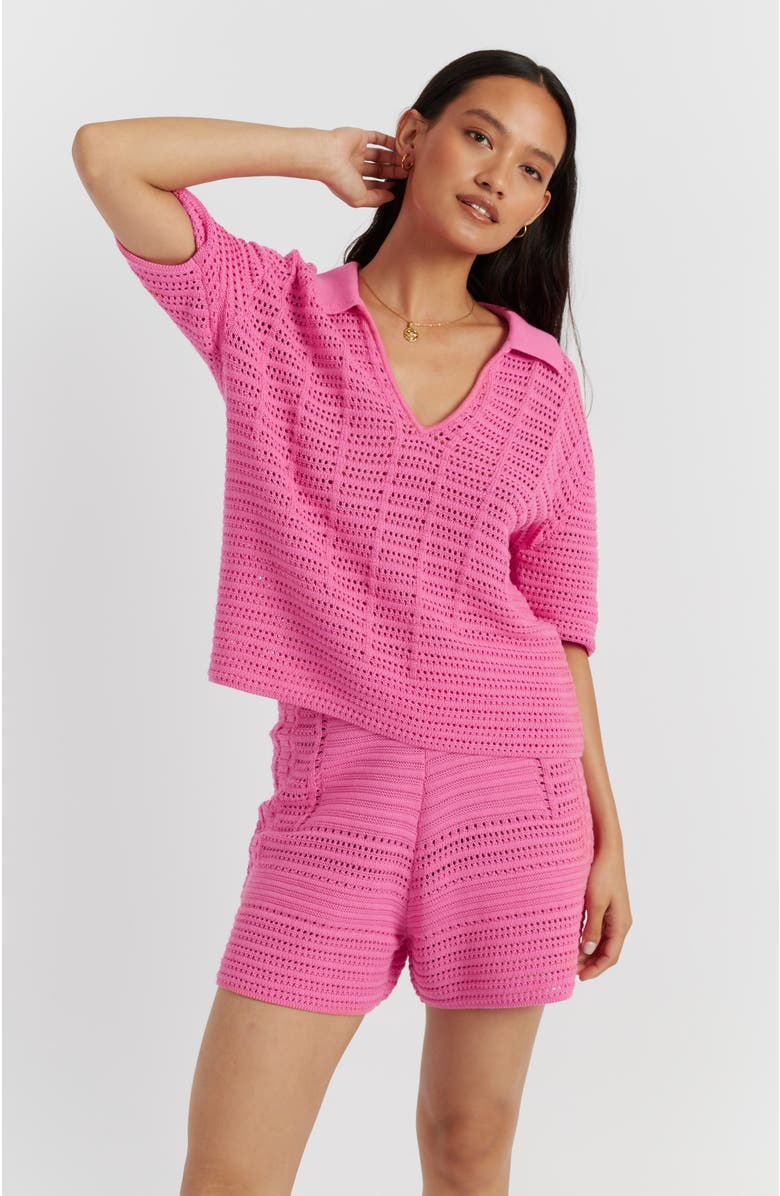 Chinti
Parker Cotton Crochet Shirt, Alternate, color, Pink