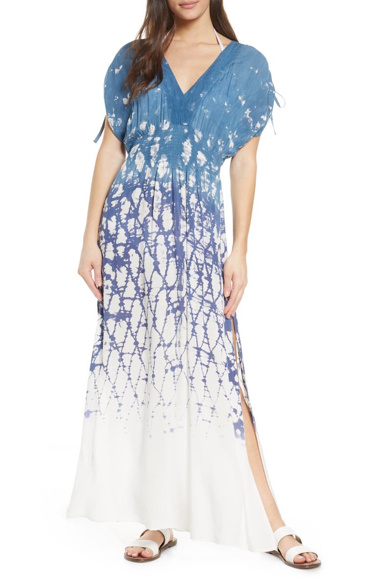 Surf Gypsy Dip Dye Maxi Cover-Up Dress, Main, color, 