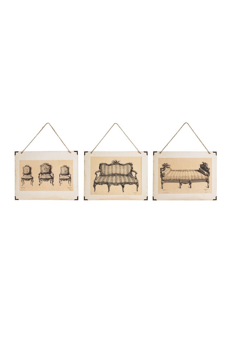Palace Furniture Wall Art A/3 12 x 9 Inches., Main, color, Off-White