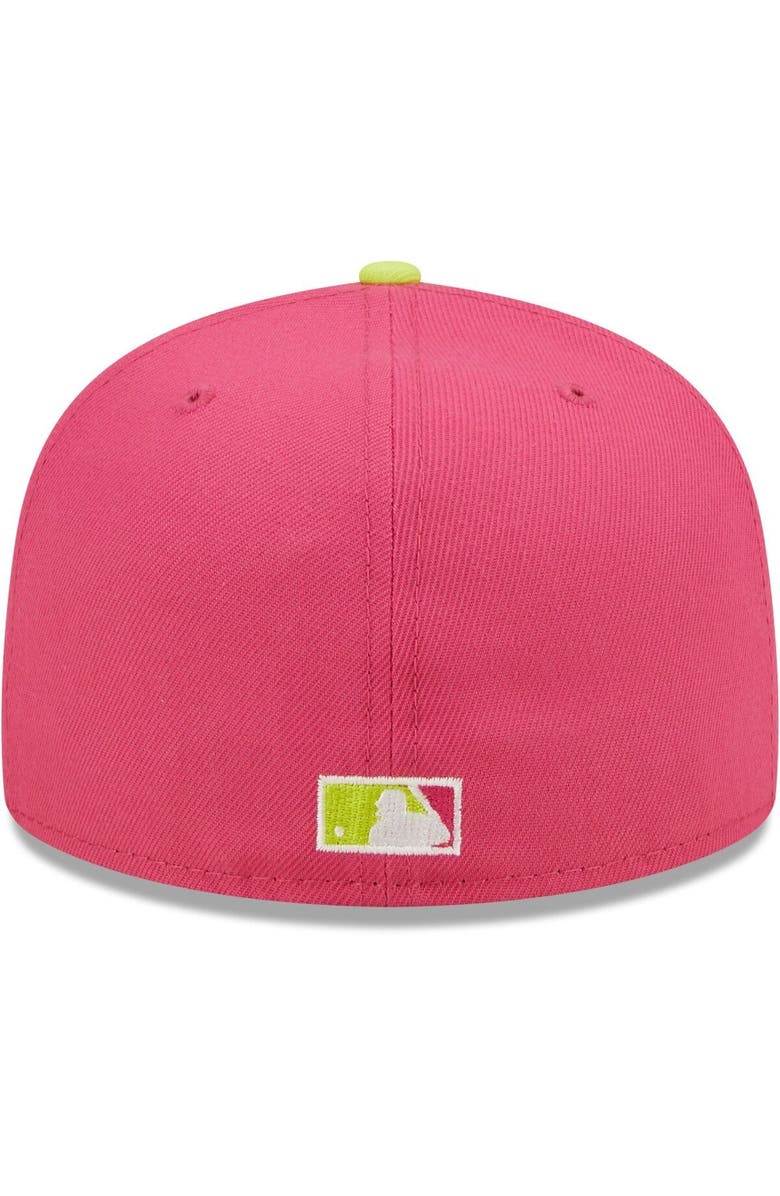 New Era Men's New Era Pink Arizona Diamondbacks 2001 World Series Champions Beetroot Cyber 59FIFTY Fitted Hat, Alternate, color, 