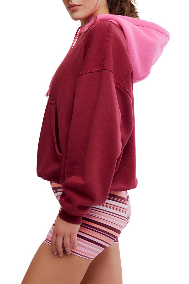 Final Call Colorblock Hoodie, Alternate, color, BRICK/ HOT PINK COMBO