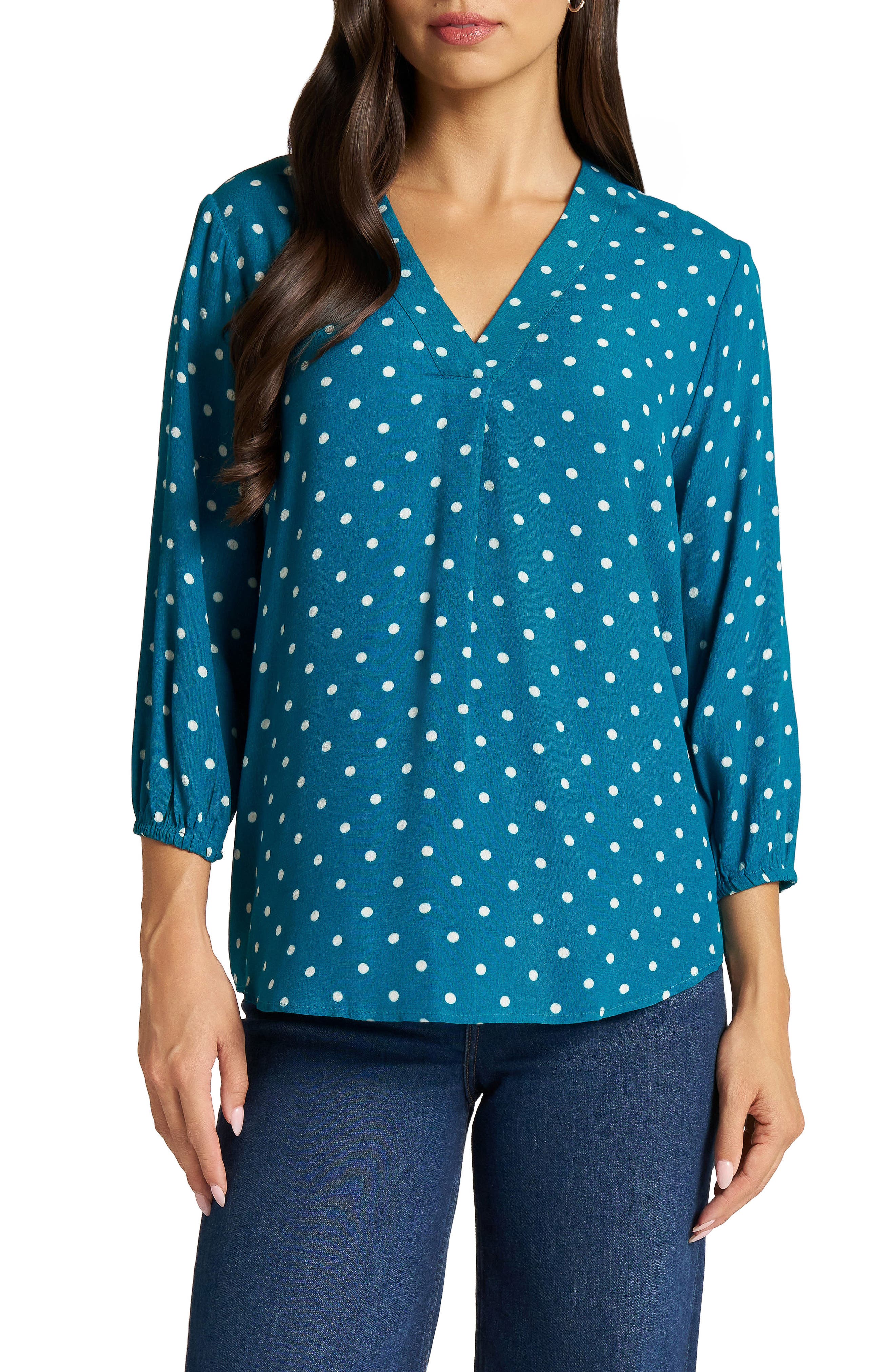 Pleat Front V-Neck Top