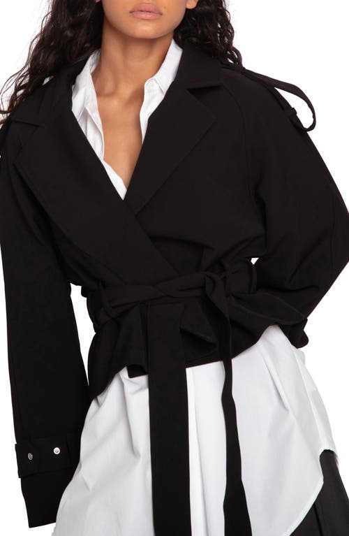 Belle & Bloom Fast Car Crop Trench Coat In Black