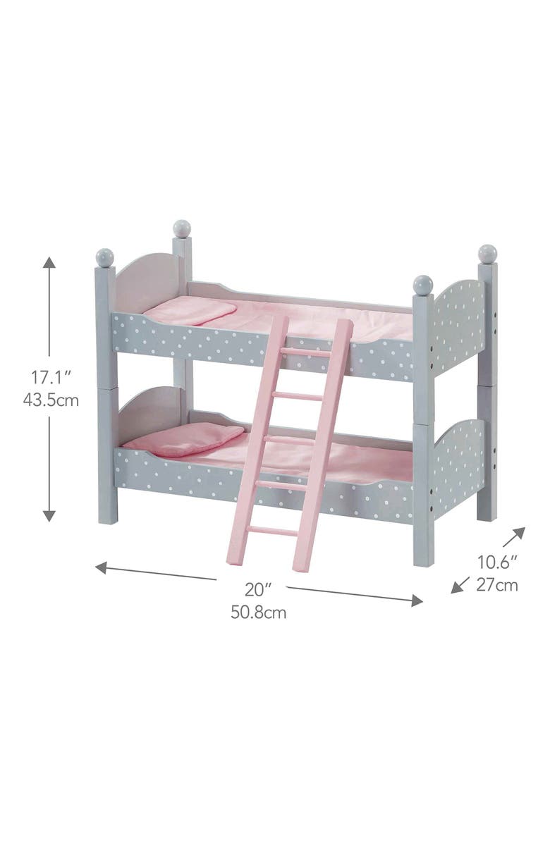 Teamson Kids Olivia's Little World Doll Polka Dot Double Bunk Bed, Alternate, color, Gray