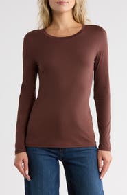 Nordstrom Crewneck Long Sleeve Pima Cotton T-Shirt