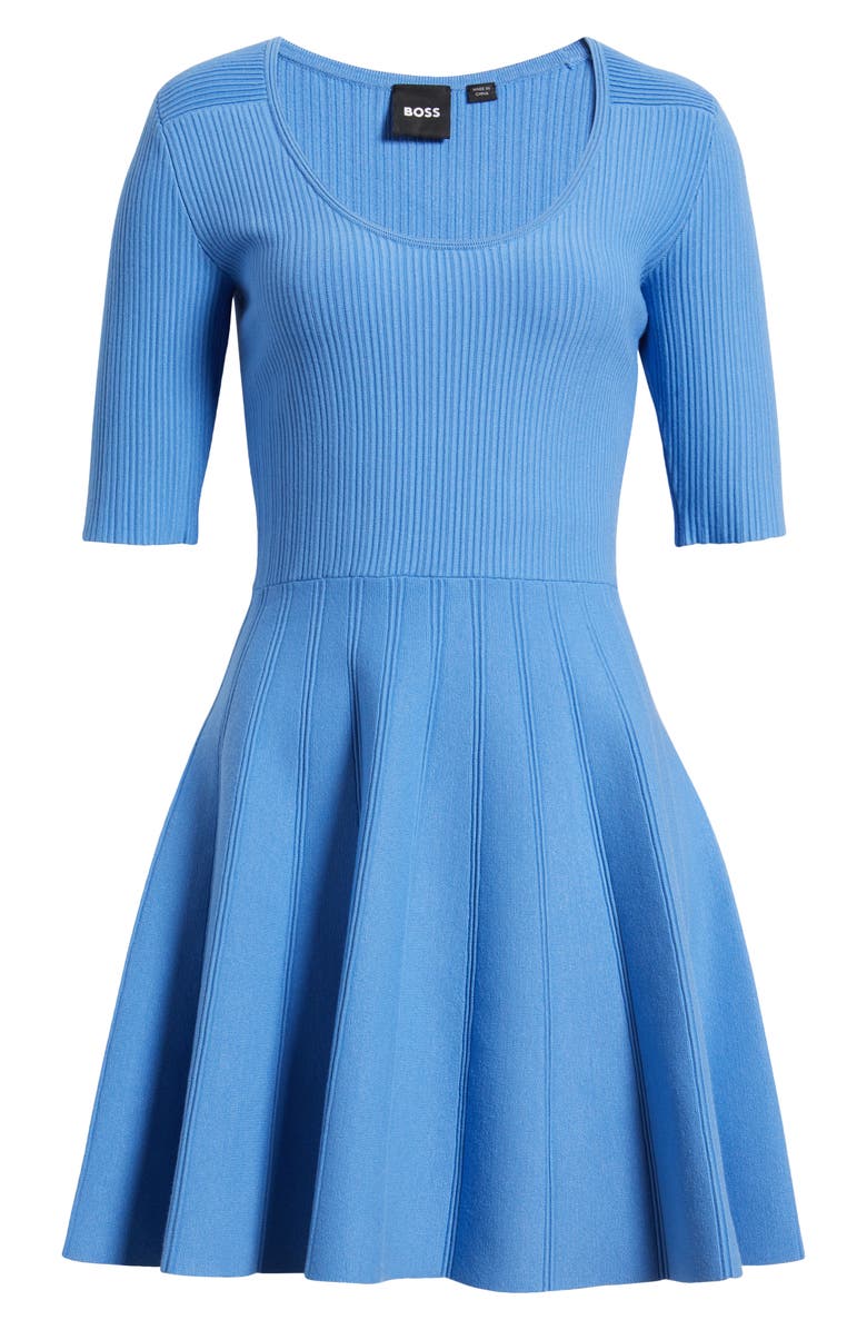 BOSS Frankina Rib Sweater Dress, Alternate, color, Cornflower