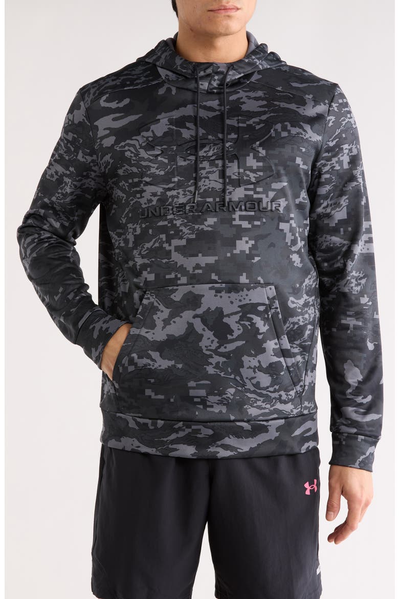 Camo Fleece Graphic Hoodie, Main, color, BLACK
