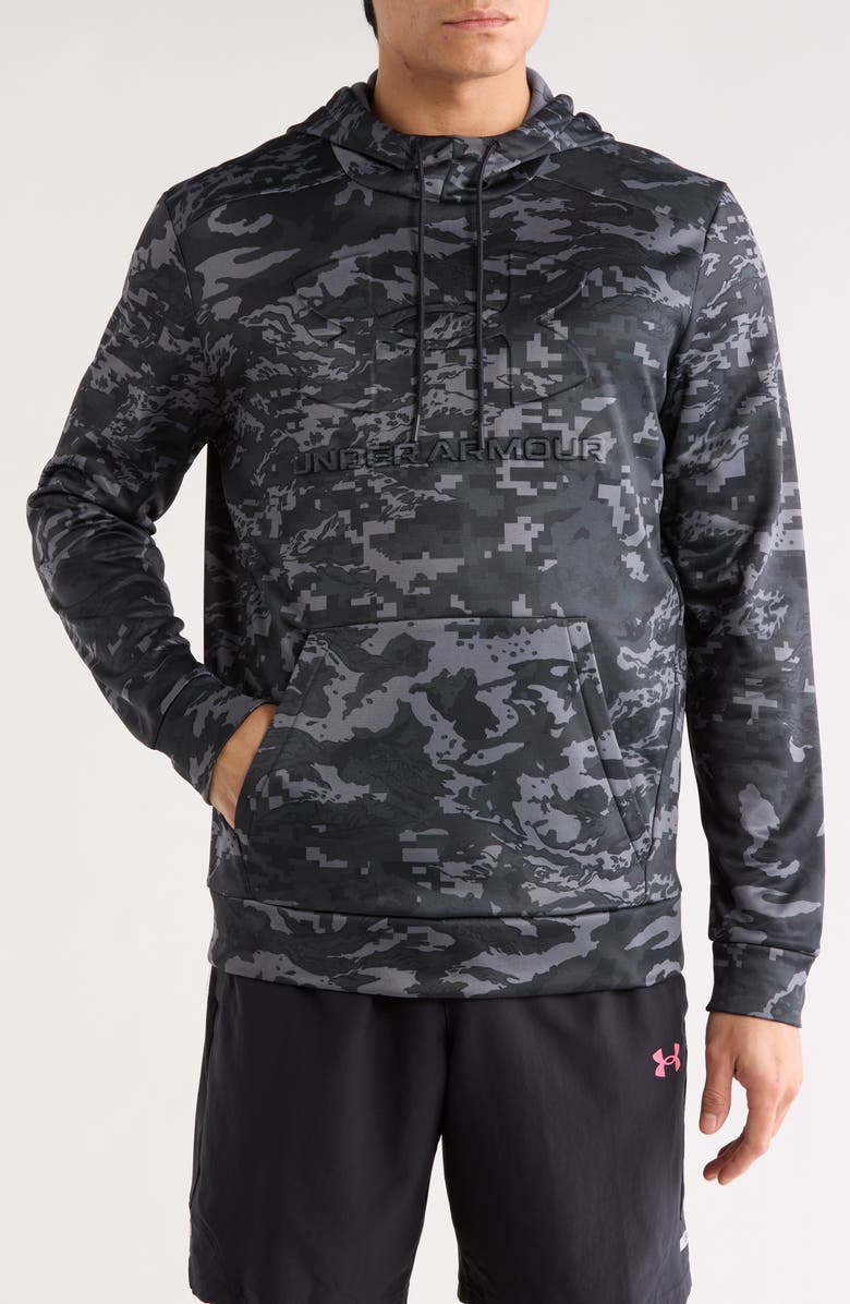 Under Armour Camo Fleece Graphic Hoodie, Main, color, Black