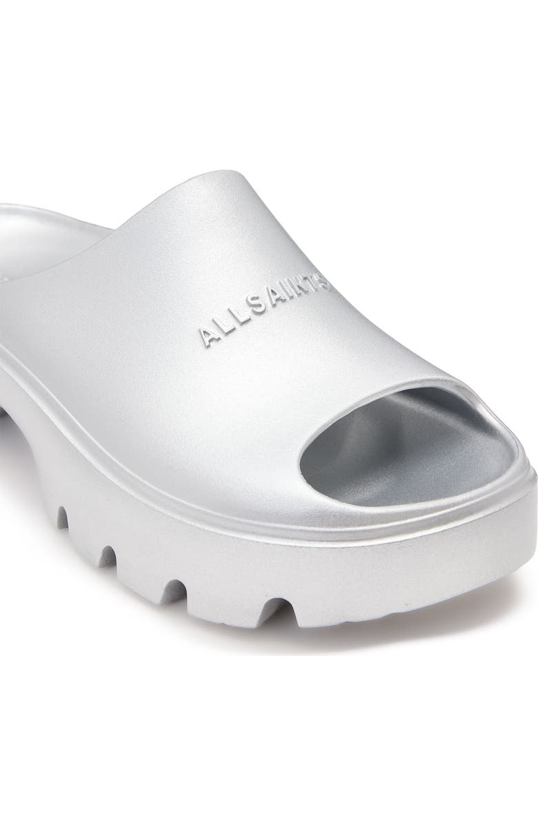AllSaints Eclipse Platform Slide Sandal, Alternate, color, Silver