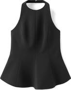 MANGO Peplum Halter Top