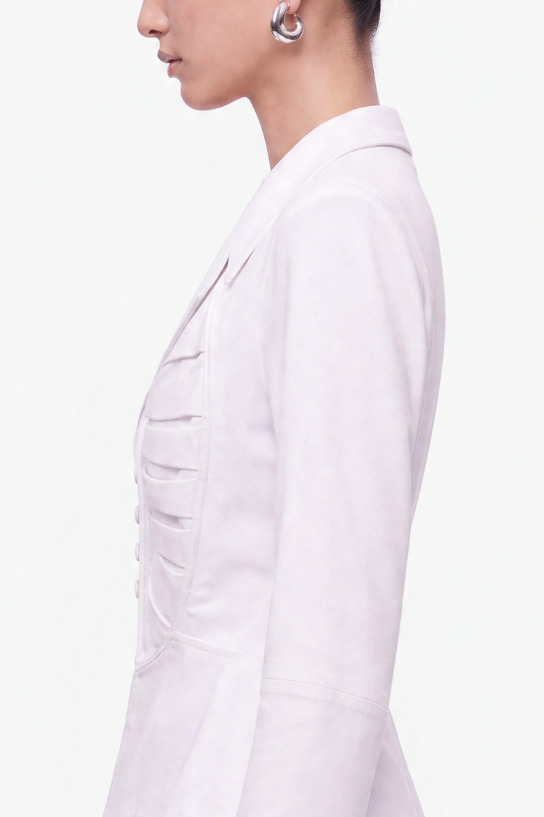 Pleat Detail Shirt, Alternate, color, White