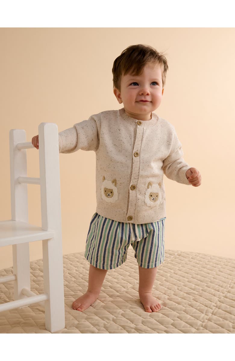 Purebaby Fiesta Friends Knit Cardigan, Alternate, color, Sand Neppy
