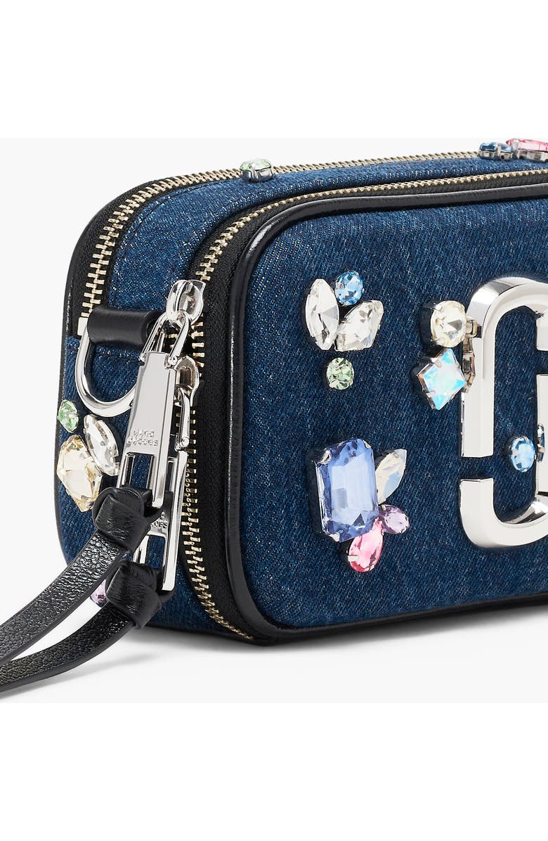 Marc Jacobs The Gem Denim Snapshot Crossbody Bag, Alternate, color, Indigo