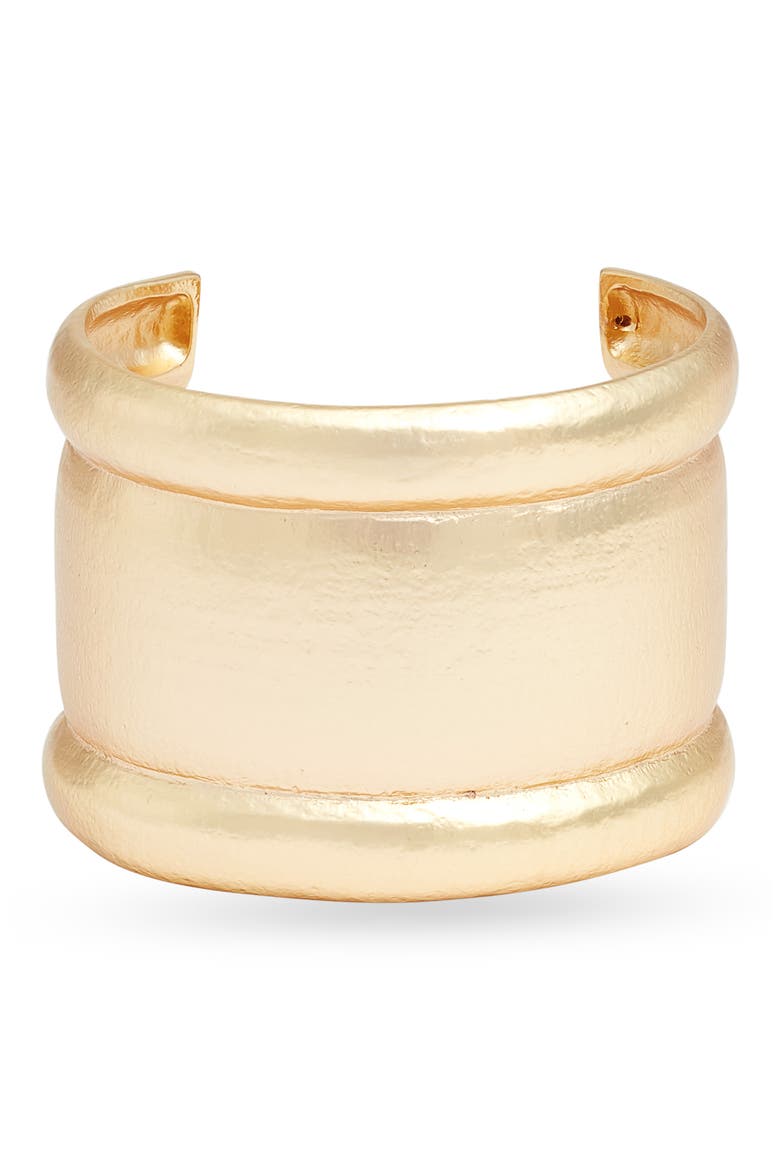Architectural Dome Wide Cuff, Main, color, GOLD
