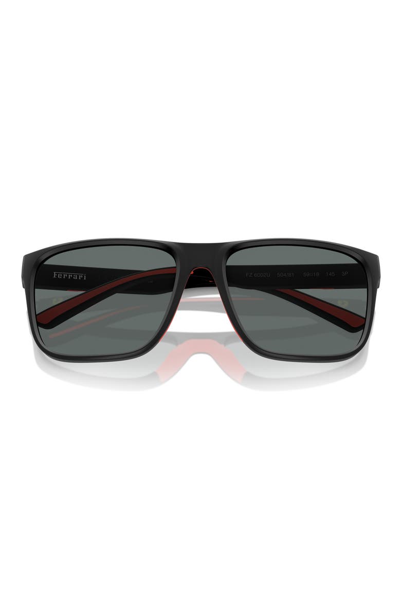 59mm Polarized Square Sunglasses, Alternate, color, MATTE BLACK